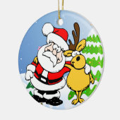 Santa and Reindeer Pal Ornament (Links)