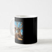 Santa And Reindeer Selfie Funny Christmas Vacation Kaffeetasse (Vorderseite Links)
