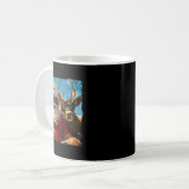 Santa And Reindeer Selfie Funny Christmas Vacation Kaffeetasse (Vorderseite Links)