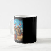 Santa And Reindeer Selfie Funny Christmas Vacation Kaffeetasse (Vorderseite Links)