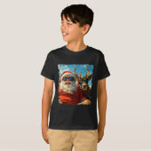 Santa And Reindeer Selfie Funny Christmas Vacation T-Shirt (Vorne ganz)
