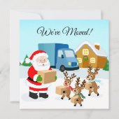 Santa and Reindeer We've Move Announcement  Ankündigung (Vorderseite)