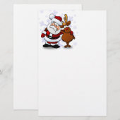 Santa and Rentiers Briefpapier (Vorne/Hinten)