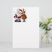Santa and Rentiers Briefpapier (Stehend Vorderseite)
