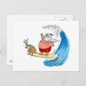 saNtA aNd RuDoLf Feiertagspostkarte (Vorne/Hinten)