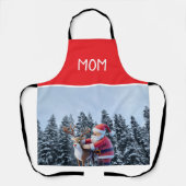 Santa and Rudolf Mom Chef All-Over Print Apron Schürze (Vorderseite)