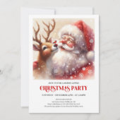 Santa and Rudolph Cheerful Christmas Invitation Einladung (Vorderseite)