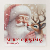 Santa and Rudolph Custom Puzzle Great Kids Gift (Vertikal)
