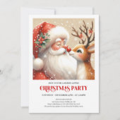 Santa and Rudolph Festive Holiday Party Invitation Einladung (Vorderseite)