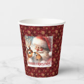 Santa and Rudolph Kids Christmas Paper Cups Pappbecher (Vorderseite)