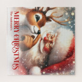 Santa and Rudolph Personalized Holiday Puzzle Gift (Horizontal)