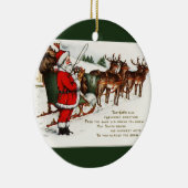 Santa and Sleigh mit Rentier Circle Ornament (Rechts)