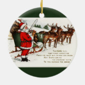 Santa and Sleigh mit Rentier Circle Ornament (Hinten)