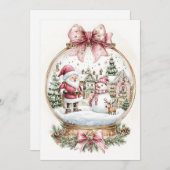 Santa and Snowman Feiertagskarte (Vorne/Hinten)