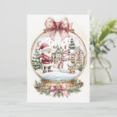 Santa and Snowman Feiertagskarte (Stehend Vorderseite)