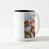 Santa and snowman zweifarbige tasse (VorderseiteRechts)