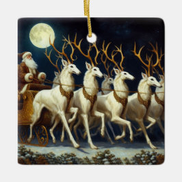 Santa and Zoi Deer Keramikornament