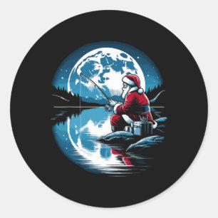 Santa Angeln Weihnachten Xmas Fischer Fischer Fisc Runder Aufkleber
