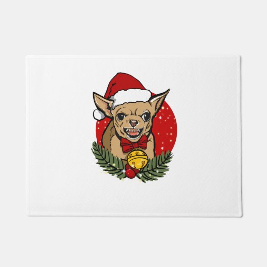 Santa angry Chihuahua Weihnachten Klassischer T - Fußmatte (Vorderseite)
