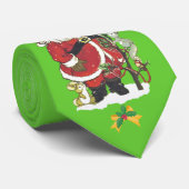 Santa Animals Holly Bow Frohe Weihnachten Krawatte (Gerollt)
