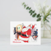 Santa Ankündigung Baby auf dem Weg Postkarte (Stehend Vorderseite)