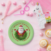 Santa Ankündigung Ihres Textnamen Jahr rot 7" Pappteller (Party)