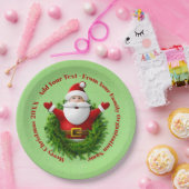 Santa Ankündigung Ihres Textnamen Jahr rot Grün 9" Pappteller (Party)
