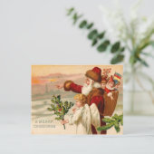 Santa-Anzeige Feiertagspostkarte (Stehend Vorderseite)