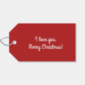 Santa Anzug Goldgürtel Personalisiert Weihnachten Geschenkanhänger (Rückseite Horizontal)