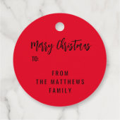 Santa Anzug Personalisierte Namen und Geschenktast Geschenkanhänger (Rückseite)