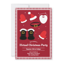 Santa Anzug Pieces Red Virtual Christmas Party
