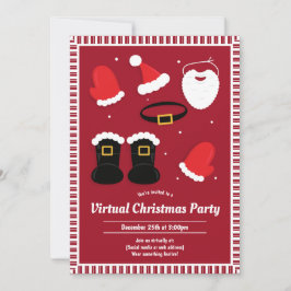 Santa Anzug Pieces Red Virtual Christmas Party Einladung