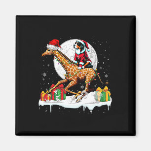 Santa Appenzeller Sennenhund Riding Giraffe Christ Magnet