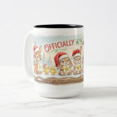 Santa Approved! Holiday Mug with Bunnies & Deer – Zweifarbige Tasse (Vorderseite Links)