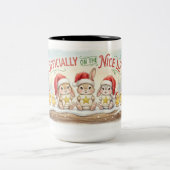 Santa Approved! Holiday Mug with Bunnies & Deer – Zweifarbige Tasse (Mittel)