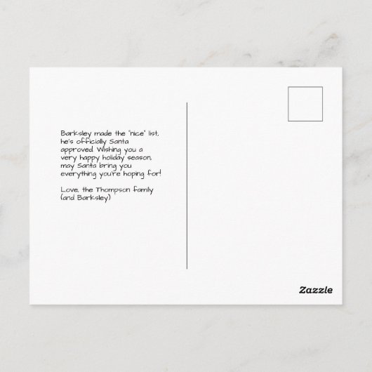 Santa Approved Naughty oder Nice Form Foto Postkarte (Rückseite)