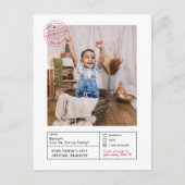 Santa Approved Naughty oder Nice Form Foto Postkarte (Vorderseite)