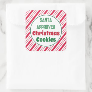 Santa Approved Weihnachtsplätzchen Aufkleber