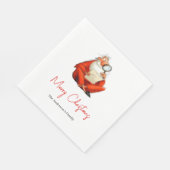 Santa-Aquarell Lustige Feiertags-Cocktailserviette Serviette (Ecke)