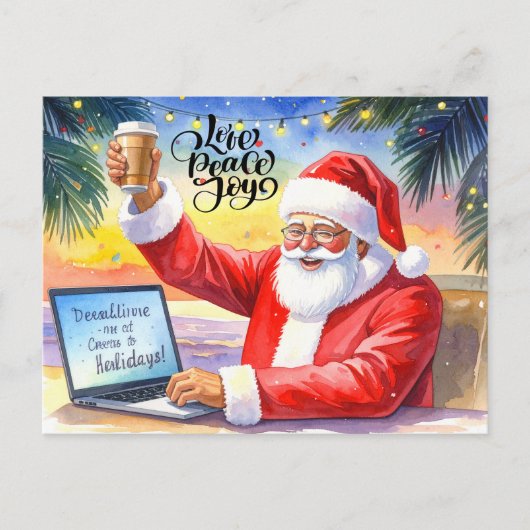 Santa arbeitet an Weihnachten in der Schicht. (Vorderseite)