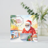 Santa arbeitet an Weihnachten in der Schicht. (Stehend Vorderseite)