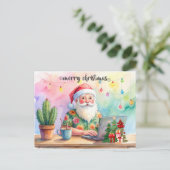 Santa arbeitet an Weihnachten in der Schicht. (Stehend Vorderseite)