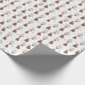 Santa Armadillo mit Christbaum und Sternen Geschenkpapier (Ecke)