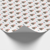 Santa Armadillo mit Geschenk Snowflake Muster Geschenkpapier (Ecke)