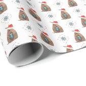 Santa Armadillo mit Geschenk Snowflake Muster Geschenkpapier (Rolleneckpunkt)