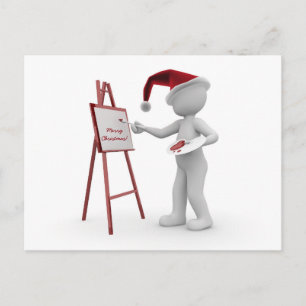 Santa Artist Red White Frohe Weihnachten Easel Pai