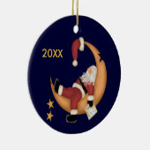 Santa Asleep auf dem Mond Keepake Ornament (Rechts)