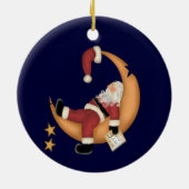 Santa Asleep auf dem Mond Keepake Ornament (Hinten)