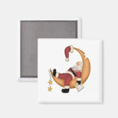 Santa Asleep auf dem Mond Tshirts und Geschenke Magnet (Vorderseite/Rückseite)