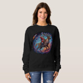 Santa Astronaut Riding Flying Reindeer Space Chris Sweatshirt (Vorne ganz)